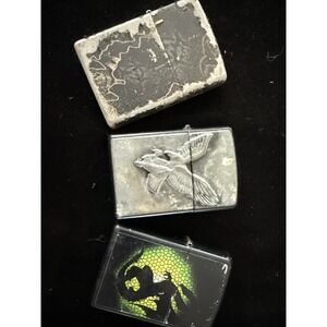 Collection OF 2 Older ZIPPO LIGHTERS Various Years And 1 No Name Lot. 5256
